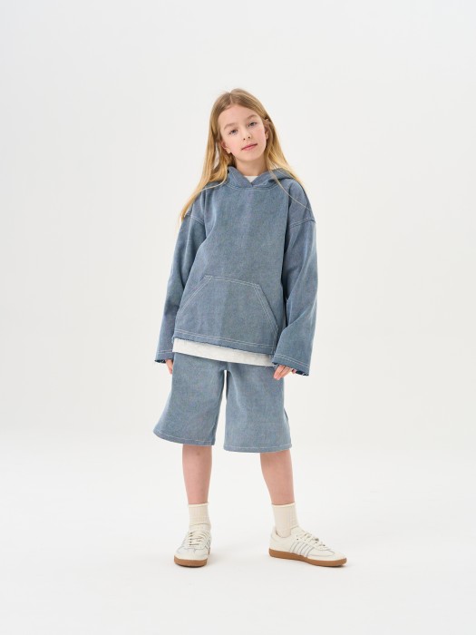 анорак джинсовый "синий" 7+ от бренда bungly вид слева