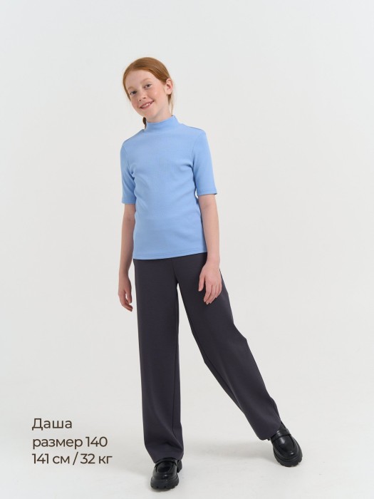 бадлон с коротким рукавом "голубой" 7+ из россии вид сбоку