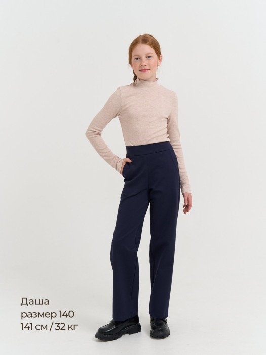 бадлон с волнистым воротом "бежевый меланж" 7+ по цене 1019 руб вид справа