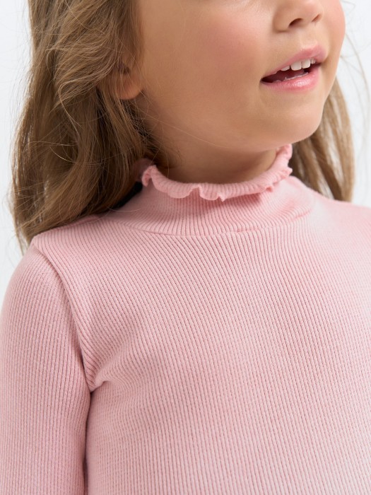 бадлон с волнистым воротом "чайная роза" с начесом от бренда bungly вид слева