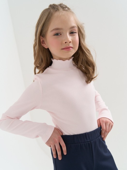 бадлон с волнистым воротом "розовый" 7+ фотография