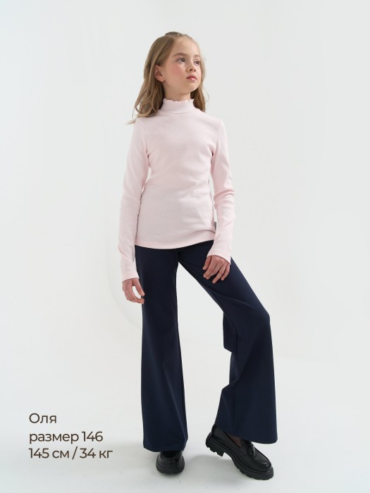 бадлон с волнистым воротом "розовый" 7+ из россии вид сбоку