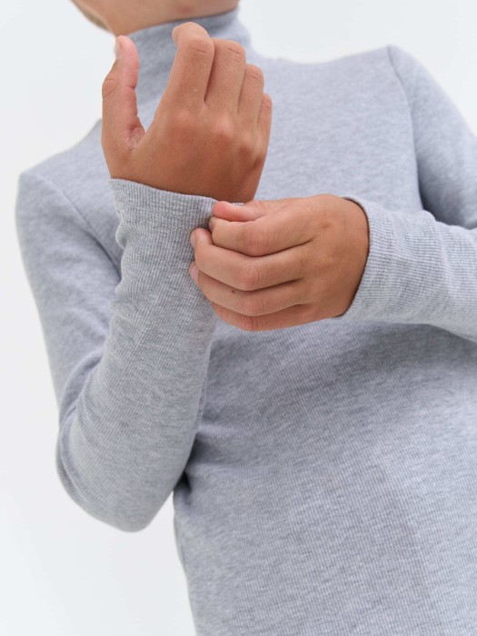 бадлон "серый меланж" 7+ повседневного стиля с лицевой стороны