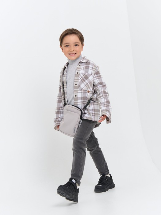 бадлон "серый меланж" с начесом из россии вид сбоку