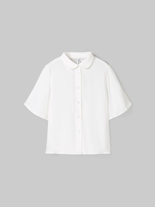 блузка с коротким рукавом для девочки "белая" 7+ от бренда bungly вид слева