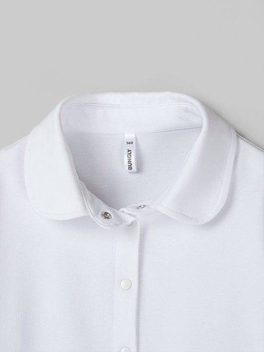 блузка трикотажная для девочки "белая" на кнопках 7+ по цене 2309 руб вид справа