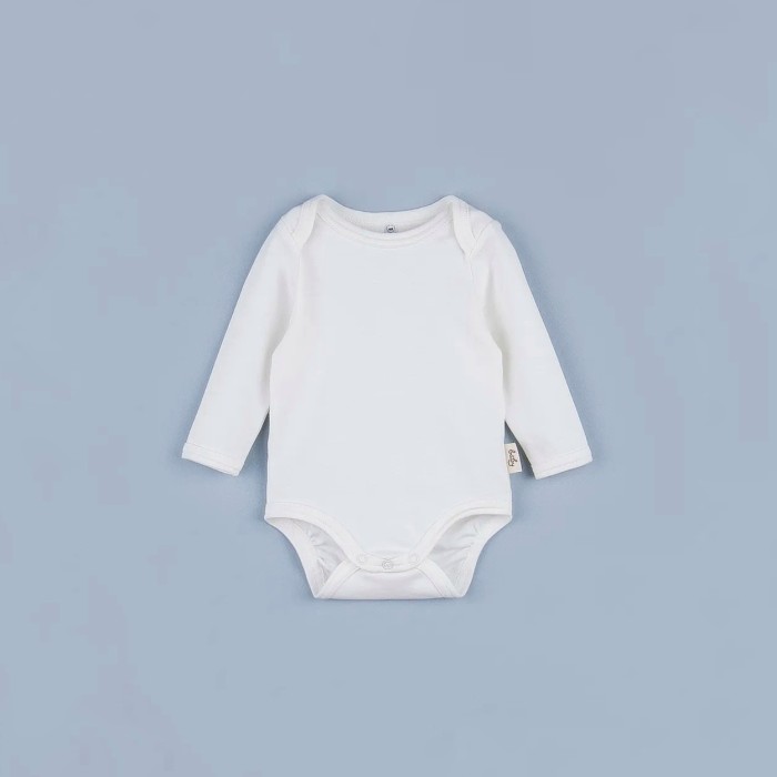 боди с длинным рукавом "сливки" 0+ от бренда bungly вид слева