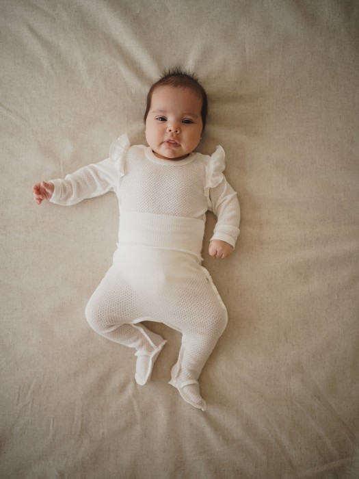 боди с крылышками "молоко" из ажурного хлопка 0+ из россии вид сбоку