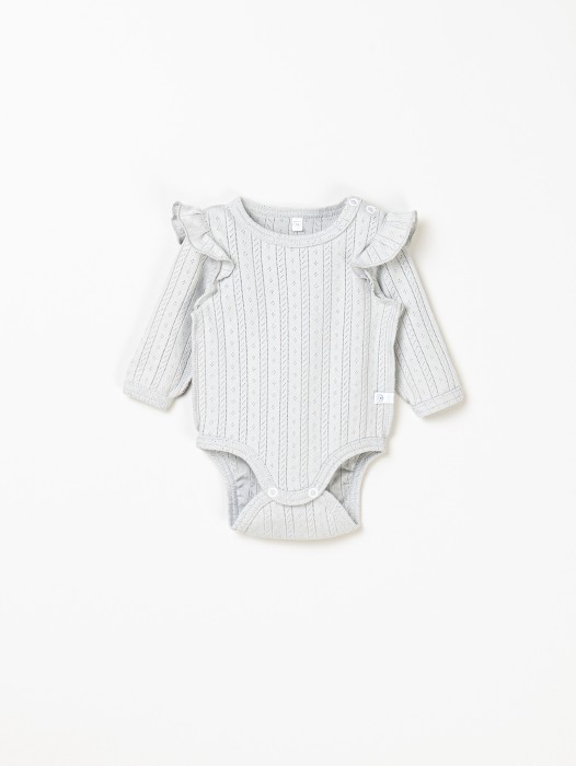 боди с крылышками "жемчуг" из ажурного хлопка 0+ фотография