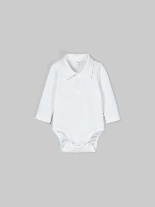 боди с воротником поло "экрю" 0+ фотография