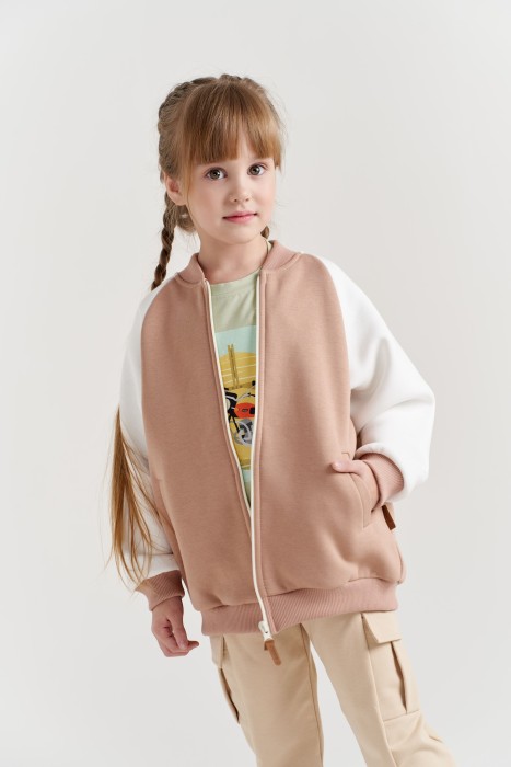 бомбер "карамель" от бренда bungly вид слева