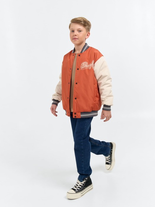 бомбер с утеплителем "мандарин" 7+ из проверенных материалов спереди