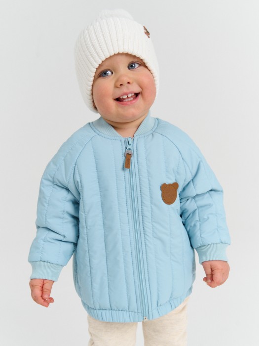 бомбер с утеплителем "ниагара" стеганый 0+ из проверенных материалов спереди