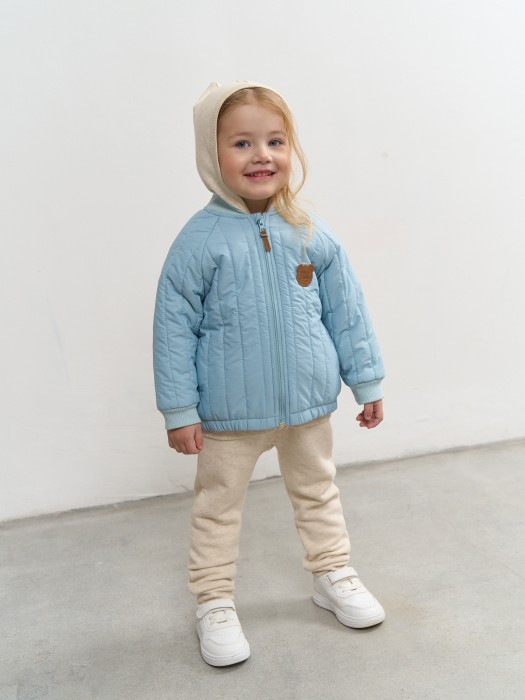 бомбер с утеплителем "ниагара" стеганый 0+ от 1 до 3 лет с изнаночной стороны