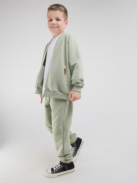 бомбер "шалфей" 7+ универсального стиля с лицевой стороны