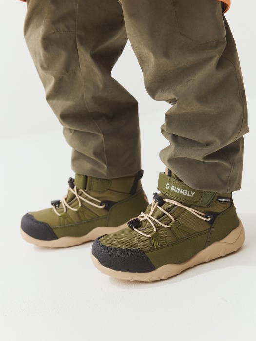 ботинки демисезонные "хаки" от бренда bungly вид слева