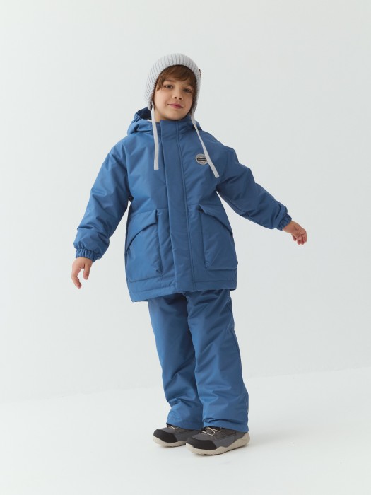 брюки демисезонные "деним" с утеплителем из денима спереди