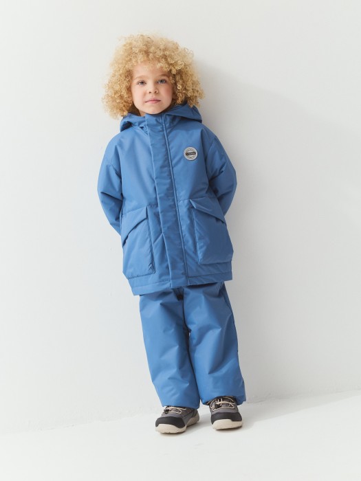 брюки демисезонные "деним" с утеплителем универсального стиля с лицевой стороны