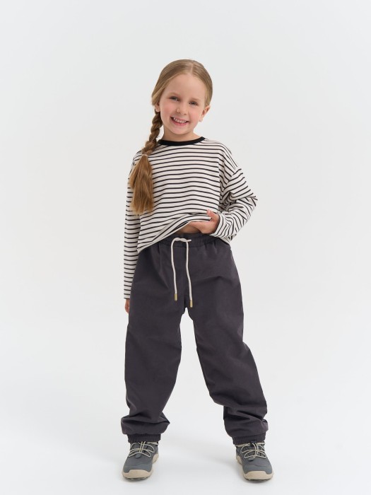 брюки демисезонные мембранные свободного кроя "графит" от бренда bungly вид слева