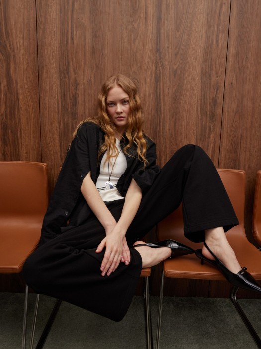 брюки из 100% хлопка "уголь" женские по цене 3752 руб вид справа