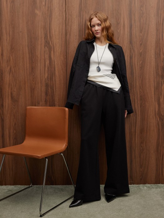 брюки из 100% хлопка "уголь" женские из россии вид сбоку