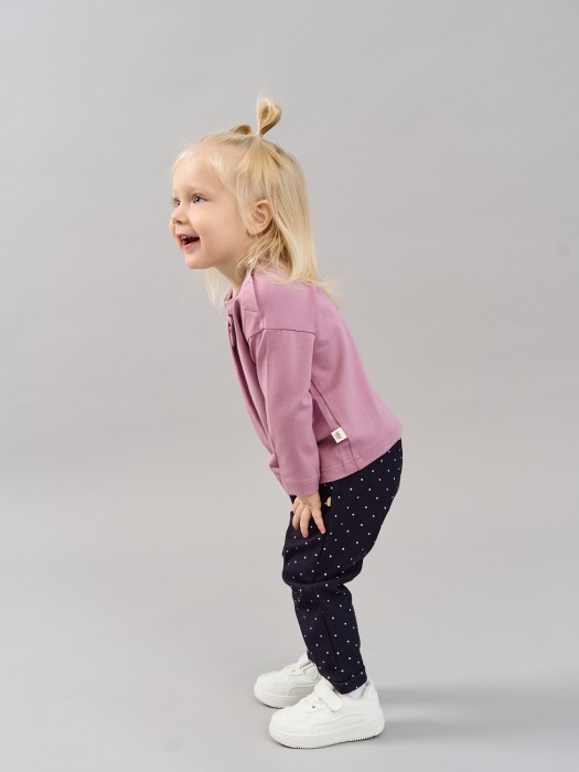 брюки из джинскота "горошек" с отворотами 0+ из россии вид сбоку