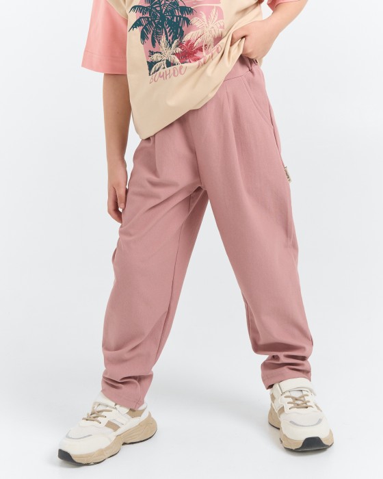 брюки из джинскота "пепельная роза" из россии вид сбоку