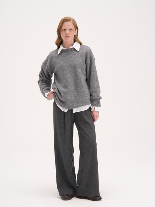 брюки из смесовой шерсти "графит" женские фотография