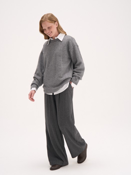 брюки из смесовой шерсти "графит" женские от бренда bungly вид слева