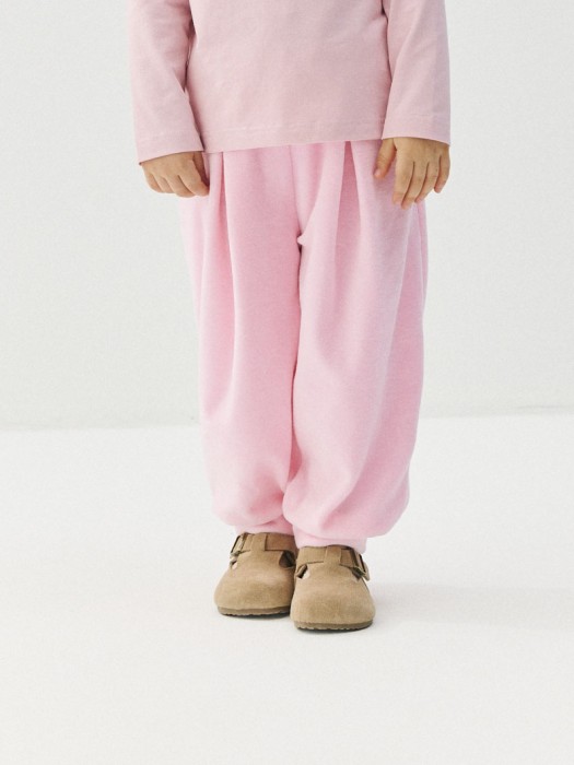 брюки из велюра "розовые" 0+ из россии вид сбоку