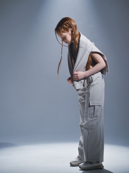 брюки карго облегченные "туман" 7+ из россии вид сбоку