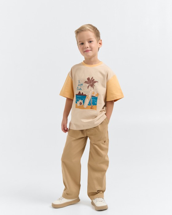 брюки карго "песок" от бренда bungly вид слева