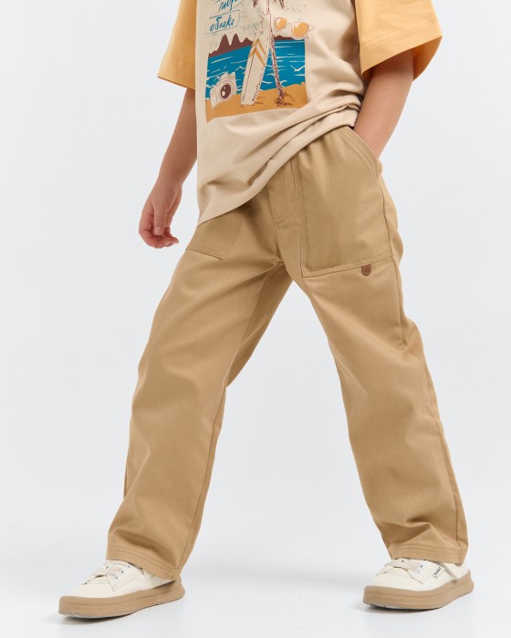 брюки карго "песок" из проверенных материалов спереди