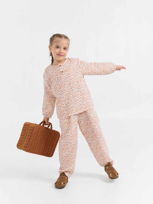 брюки муслиновые "ягодки" из муслина спереди