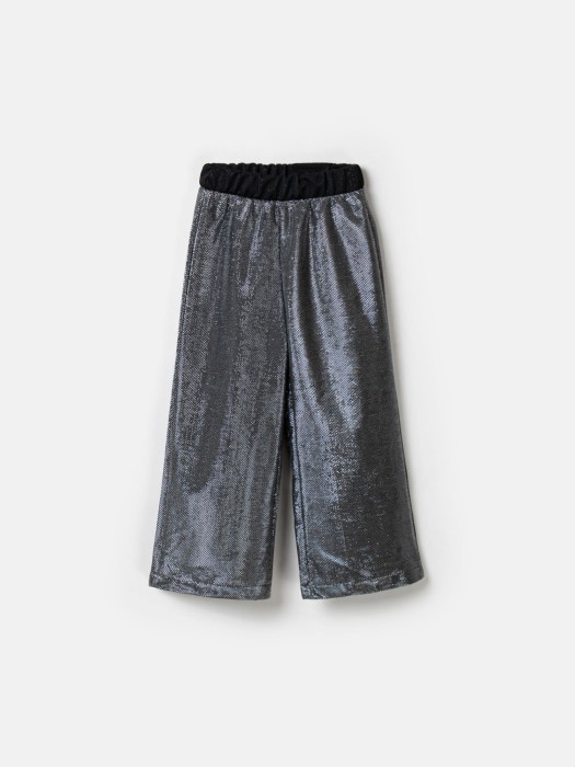 брюки палаццо из люрекса "серебро" фотография