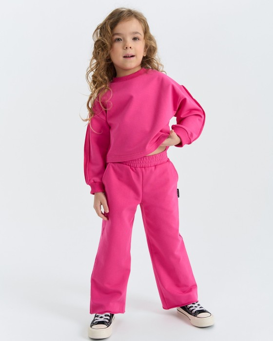 брюки палаццо облегченные "бабл-гам" от бренда bungly вид слева