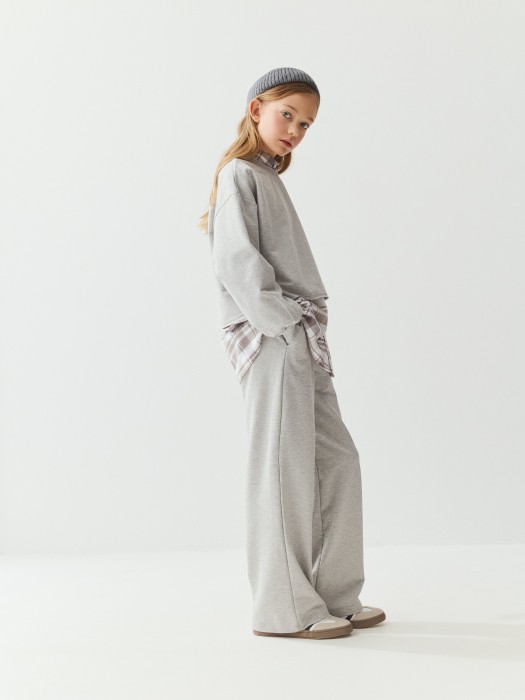 брюки палаццо облегченные "серый меланж" 7+ фотография