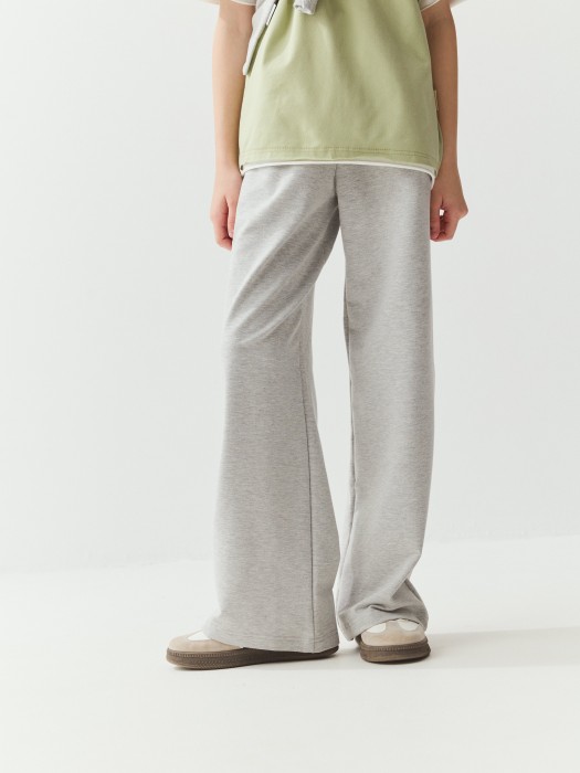 брюки палаццо облегченные "серый меланж" 7+ из россии вид сбоку