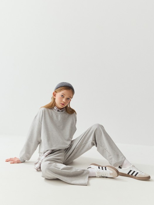 брюки палаццо облегченные "серый меланж" 7+ из проверенных материалов спереди