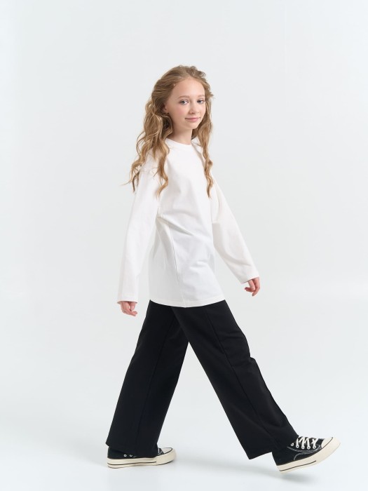 брюки палаццо облегченные "уголь" 7+ от бренда bungly вид слева