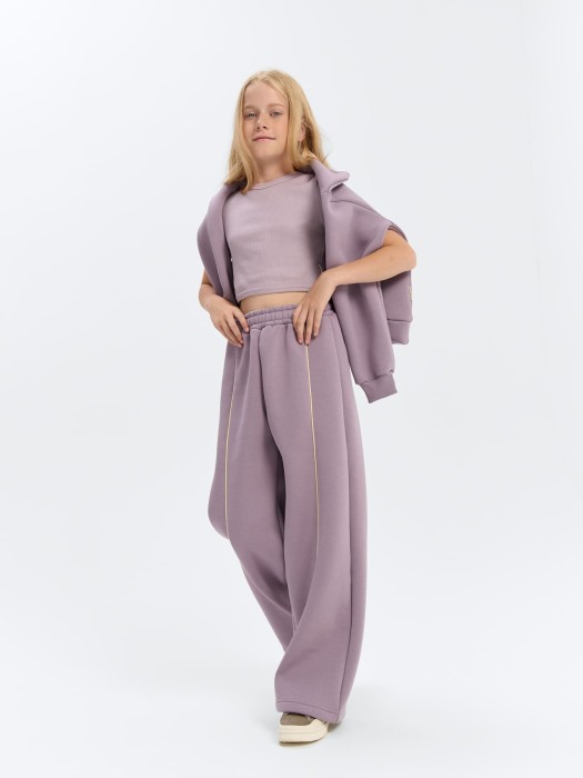 брюки палаццо "вереск" утепленные 7+ от бренда bungly вид слева