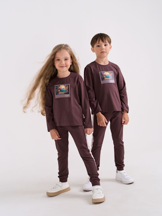 брюки с лампасами "шоколад" по цене 719 руб вид справа