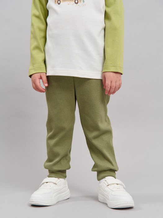 брюки со спущенным шагом "олива" из кашкорсе 0+ по цене 999 руб вид справа