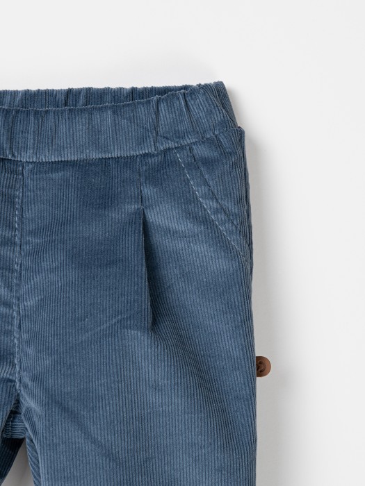 брюки вельветовые "деним" 0+ от бренда bungly вид слева