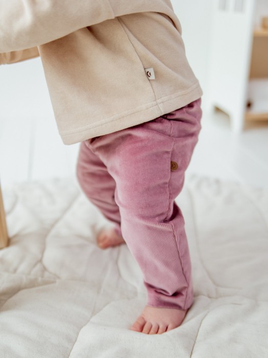 брюки вельветовые "пудра" 0+ из россии вид сбоку