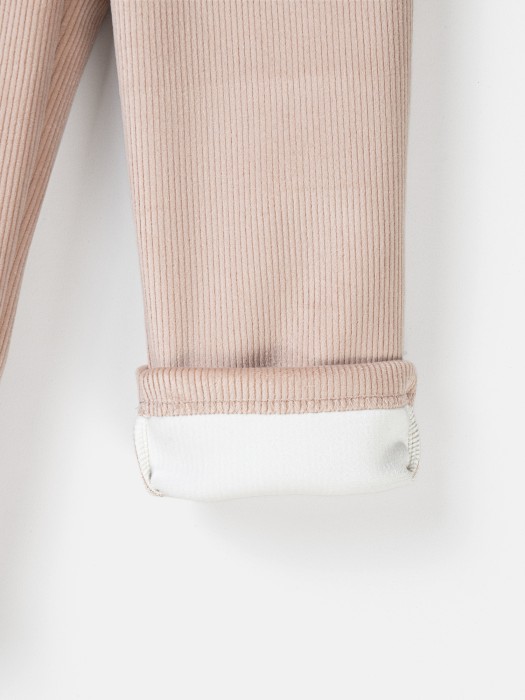 брюки вельветовые "пудровый беж" утепленные из россии вид сбоку