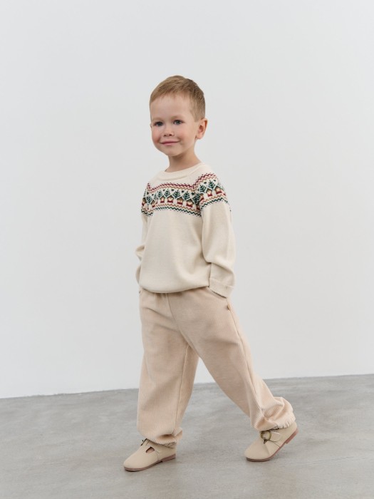 брюки вельветовые "сливочный пудинг" 0+ из россии вид сбоку