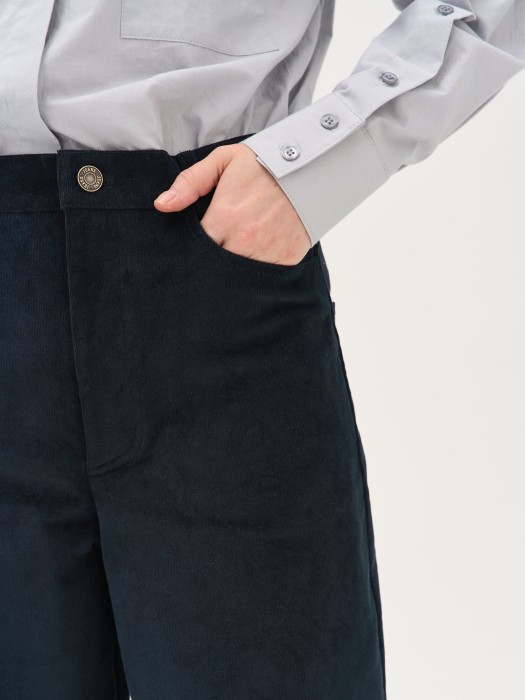 брюки вельветовые "темный петроль" женские по цене 5912 руб вид справа