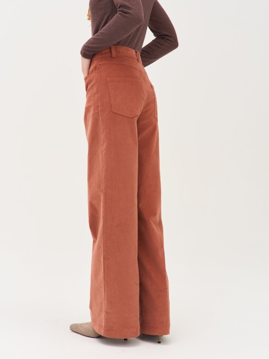 брюки вельветовые "терракот" женские по цене 7390 руб вид справа