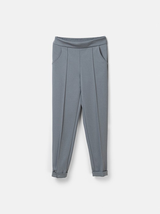 брюки зауженные "серые" для девочки 7+ от бренда bungly вид слева